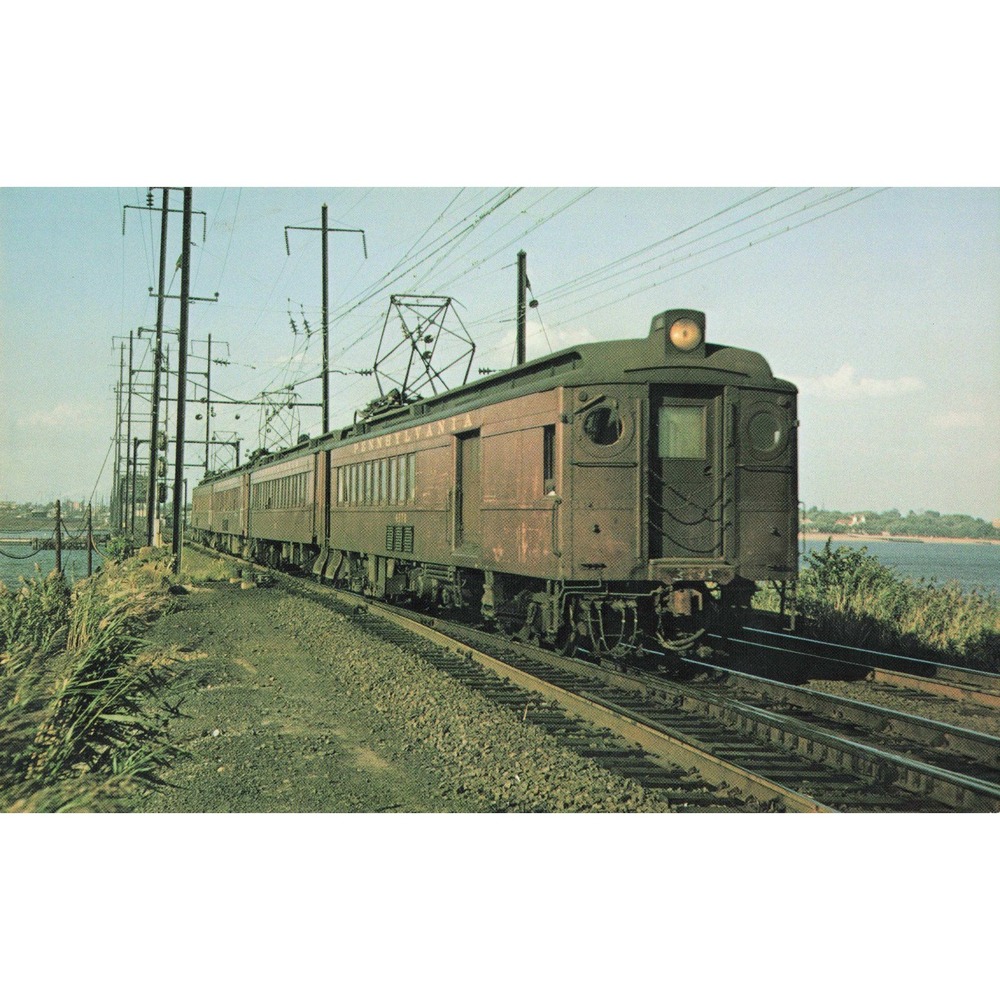 PRR Pennsylvania Railroad MU Electric Cars South Amboy NJ 1966 Photo Card